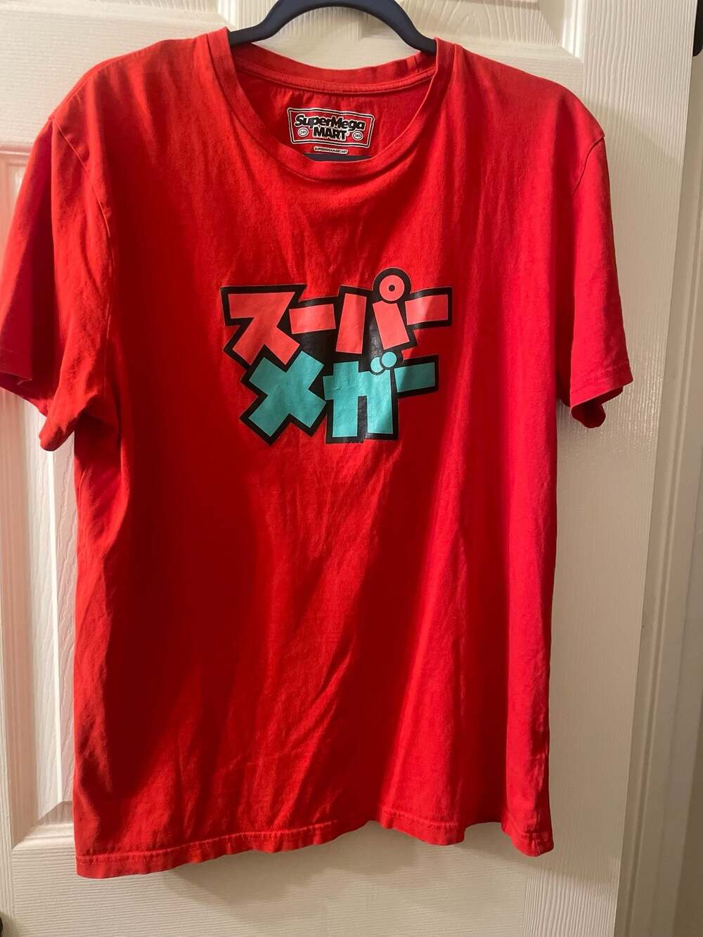 SuperMega Mart Japanese Logo Graphic T-Shirt Red